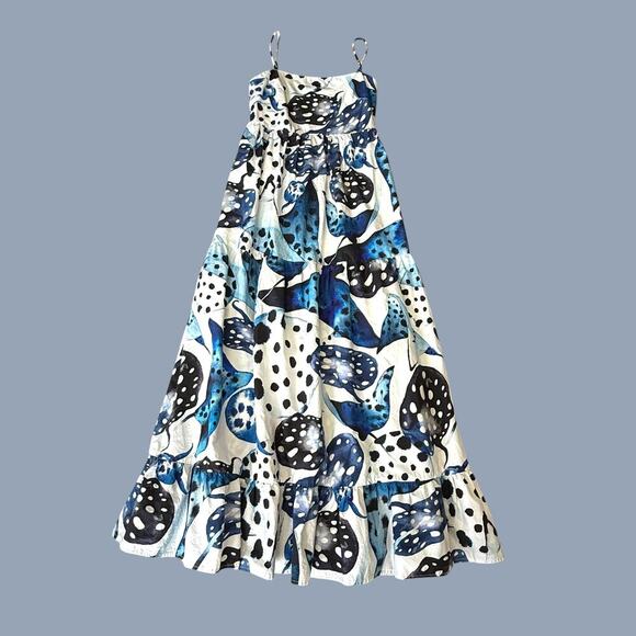 Farm Rio Printed Cotton Poplin Midi Dress XS - Picture 8 of 10